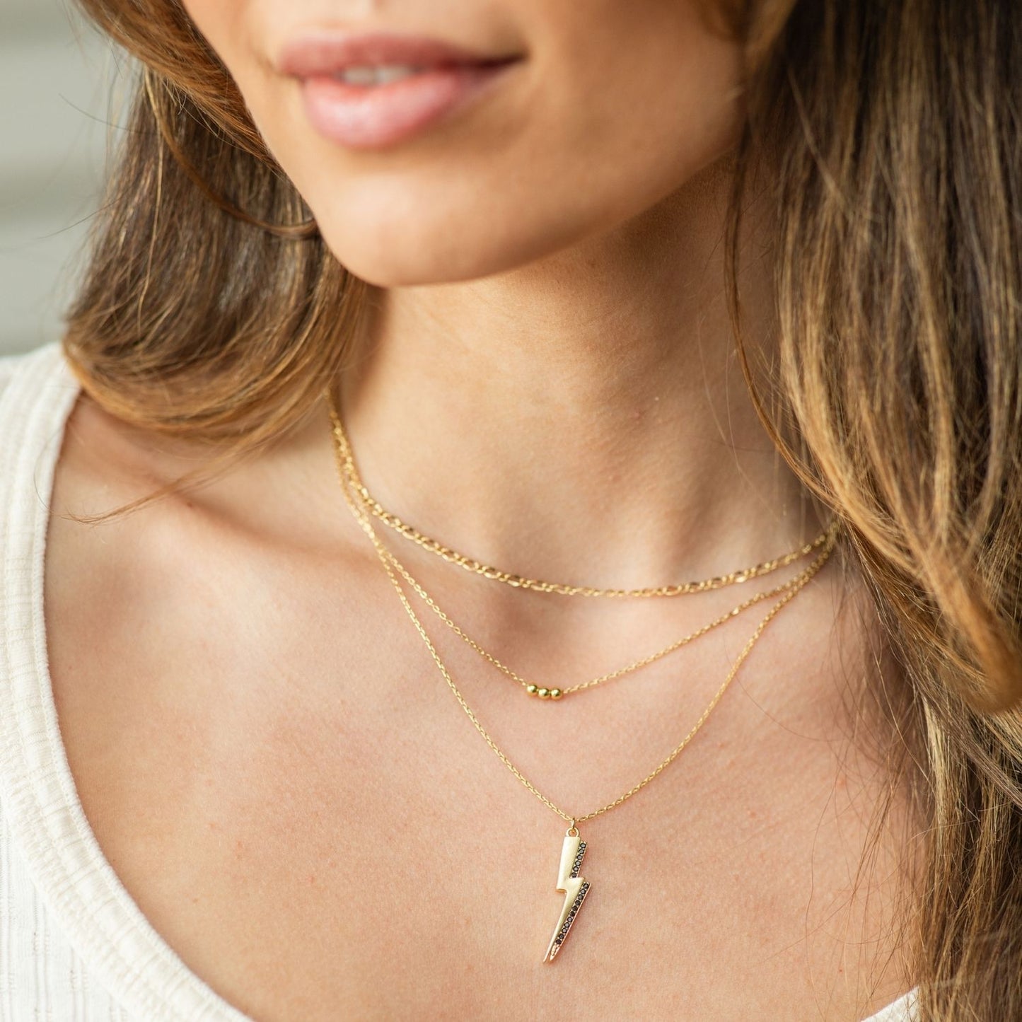 Layered Lighting Strike Necklace