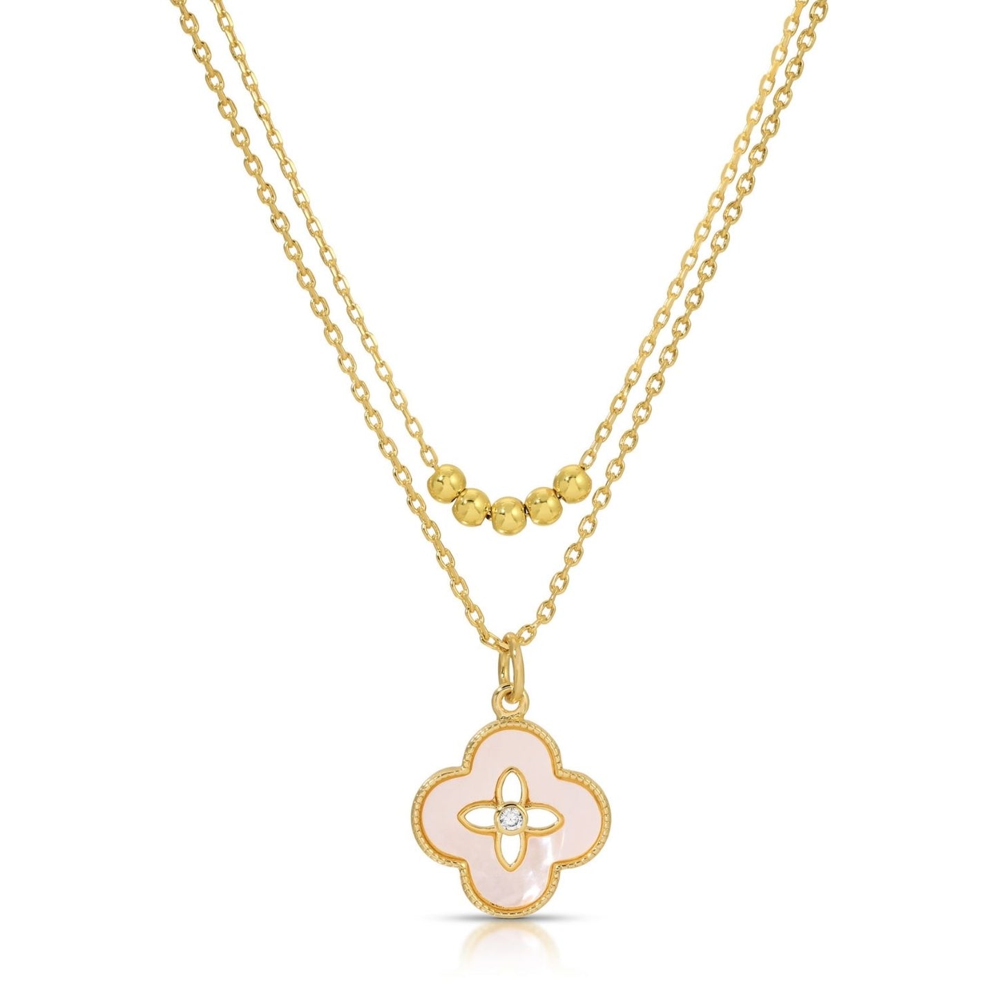 Simple Layered Quatrefoil Necklace
