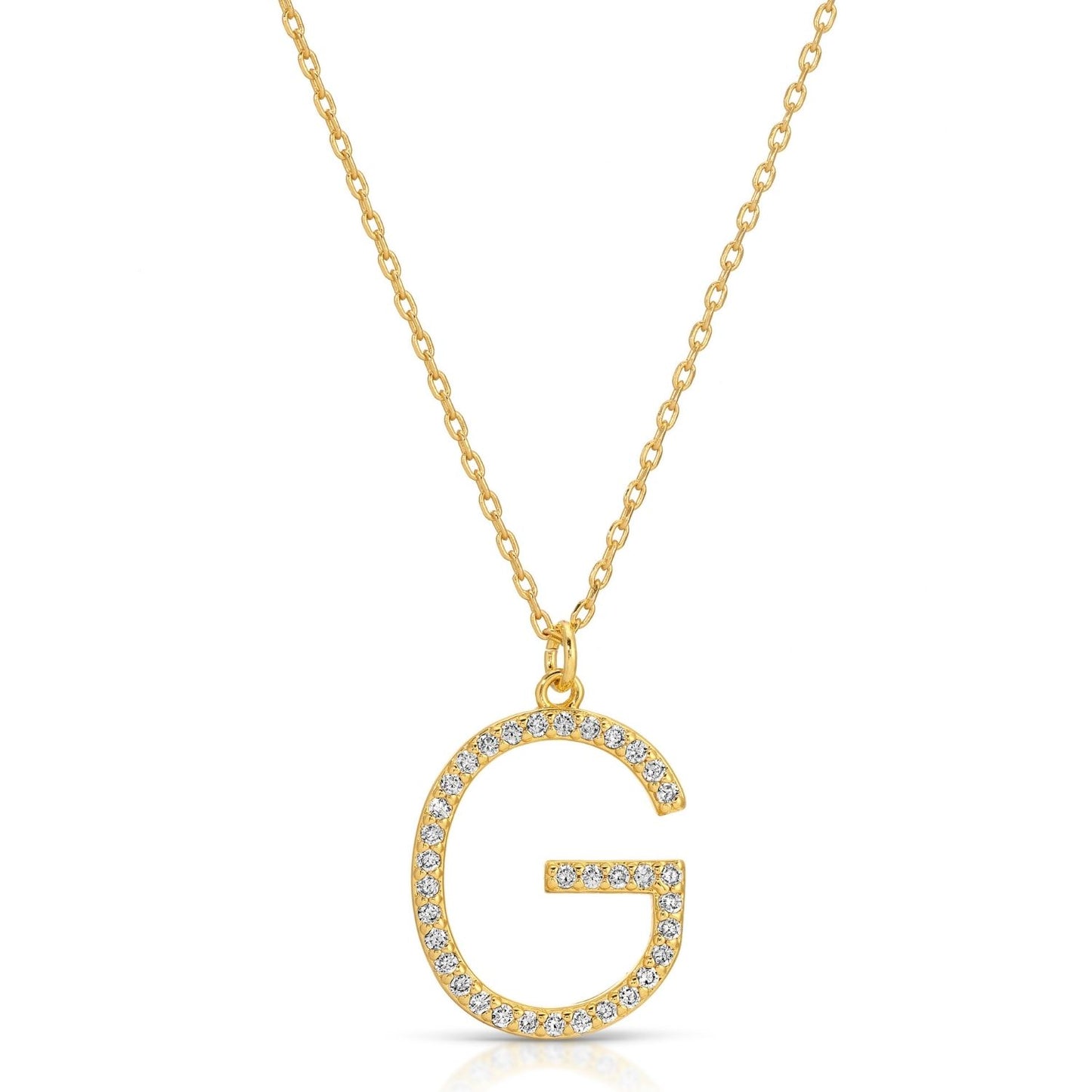 Large Pave Initial Pendants
