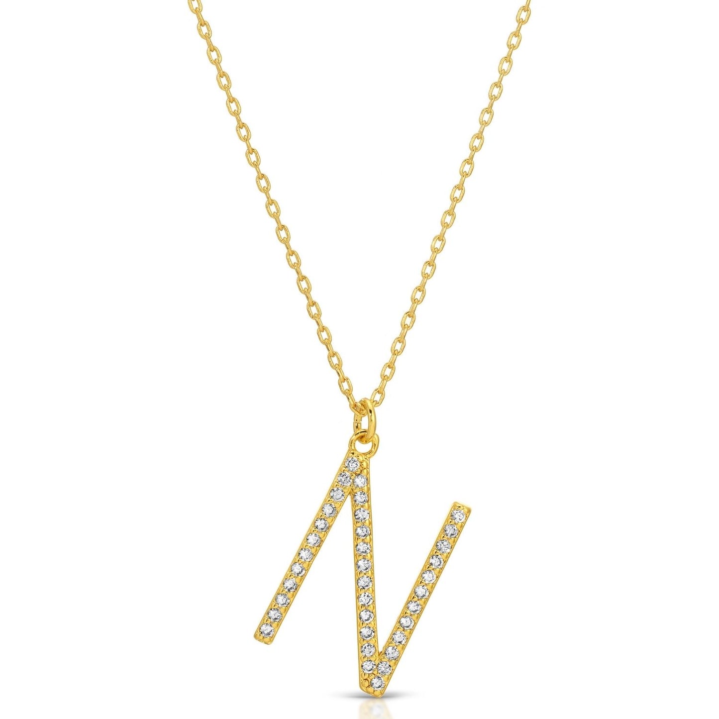 Large Pave Initial Pendants