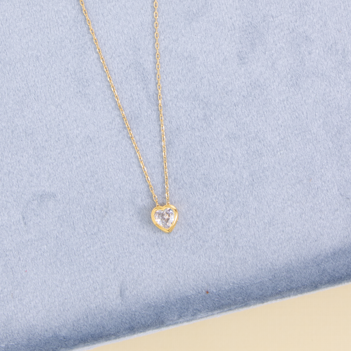 Ultra Delicate CZ Heart Pendant Necklace