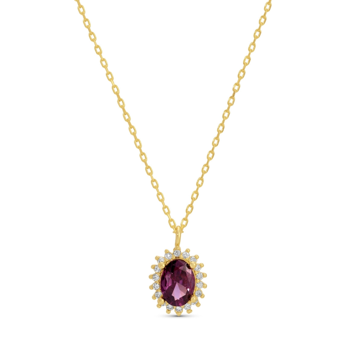Timeless Oval Cubic Zirconia Halo Necklace