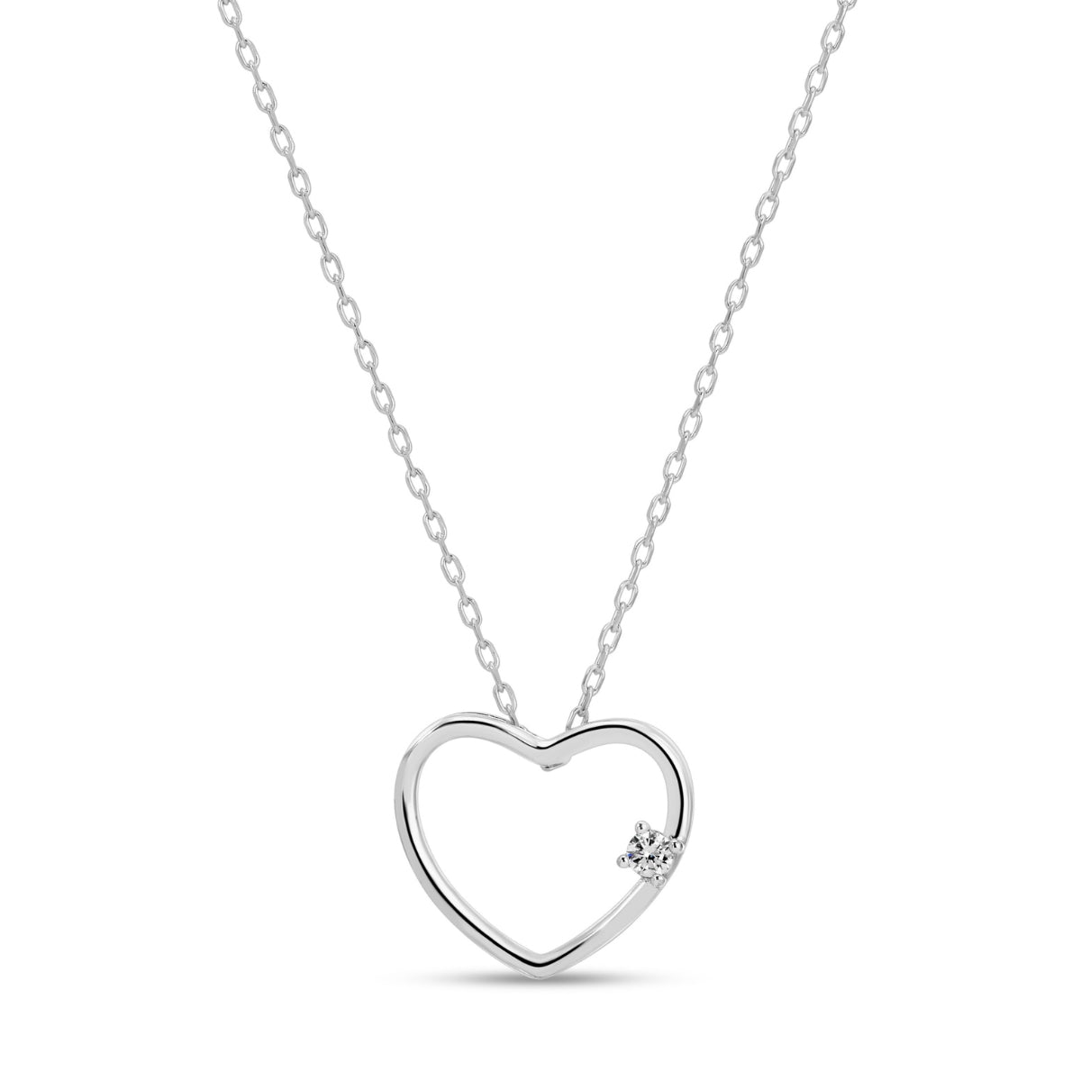 Heart Outline Pendant Necklace