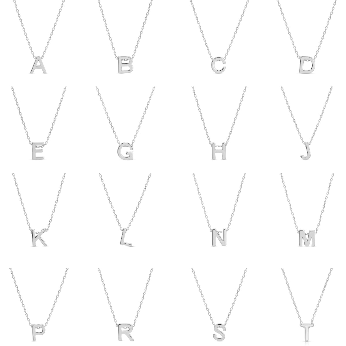 Set/32 Small Initial Pendants with Chain Running Through (2 of each letter)