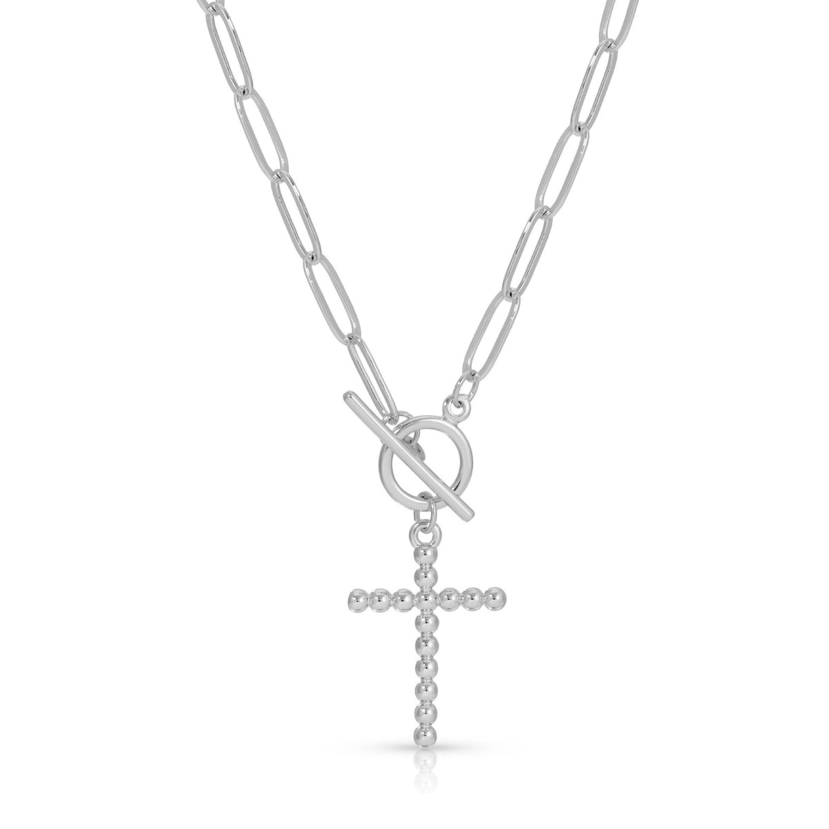 Cross Necklace with Toggle Closure