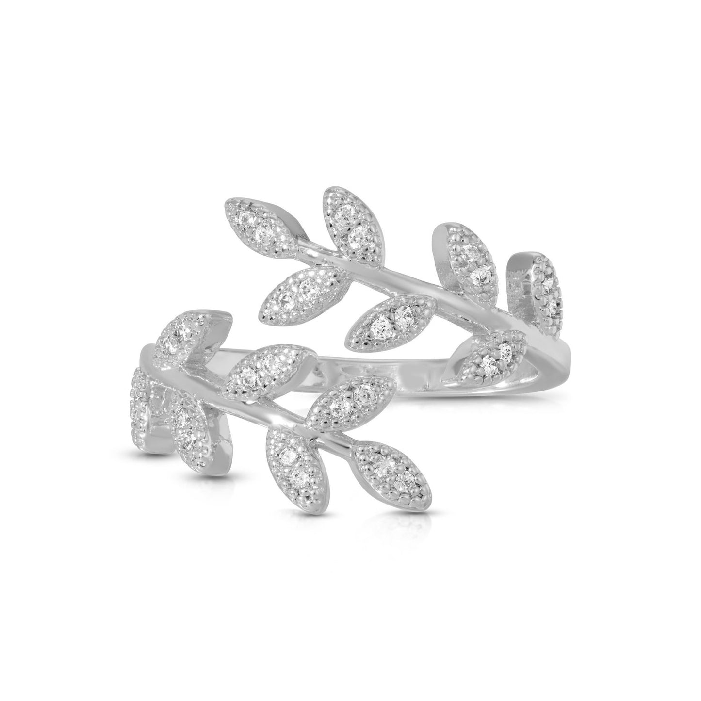 Pave Adjustable Leaf Ring