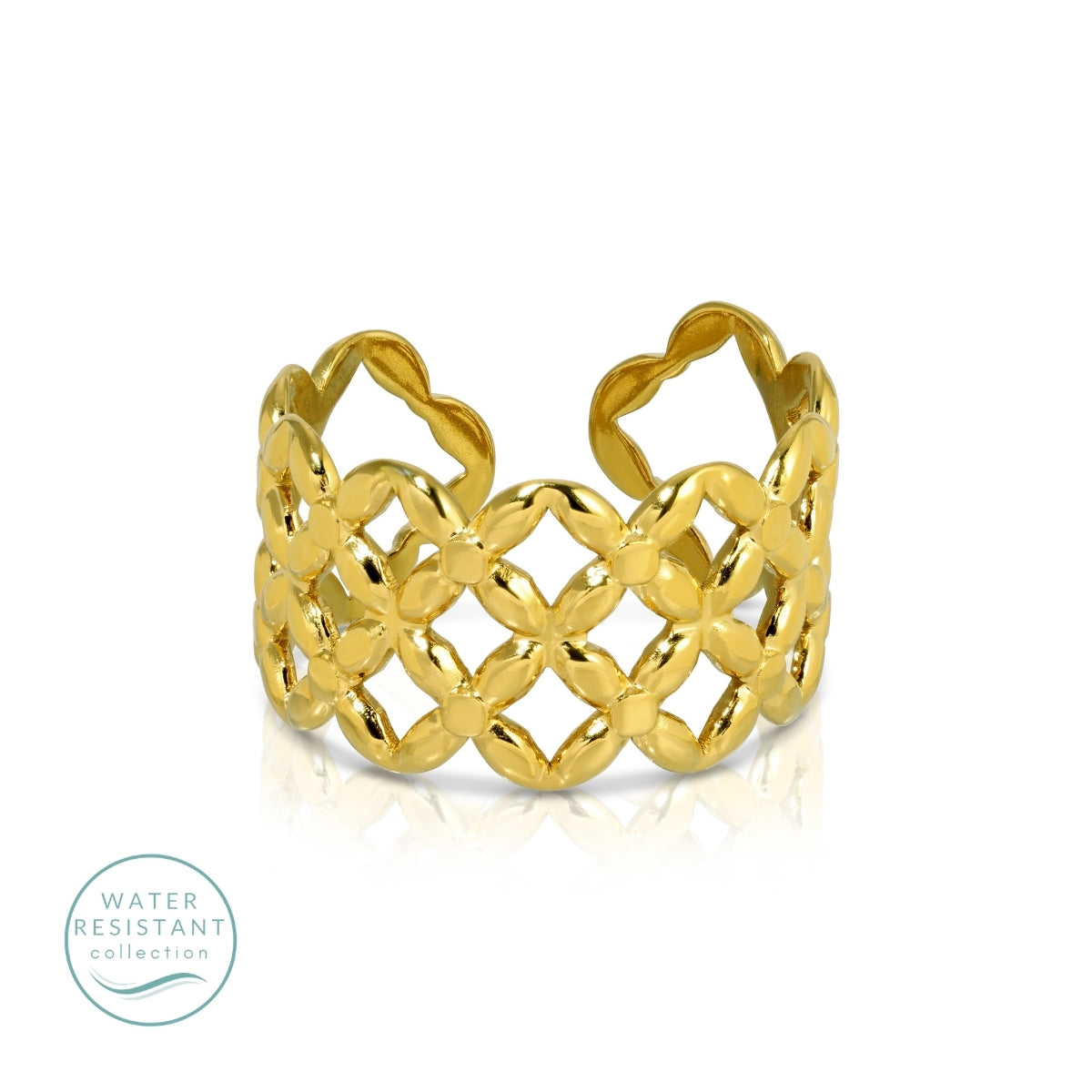 Quatrefoil Statement Ring, Water-Resistant