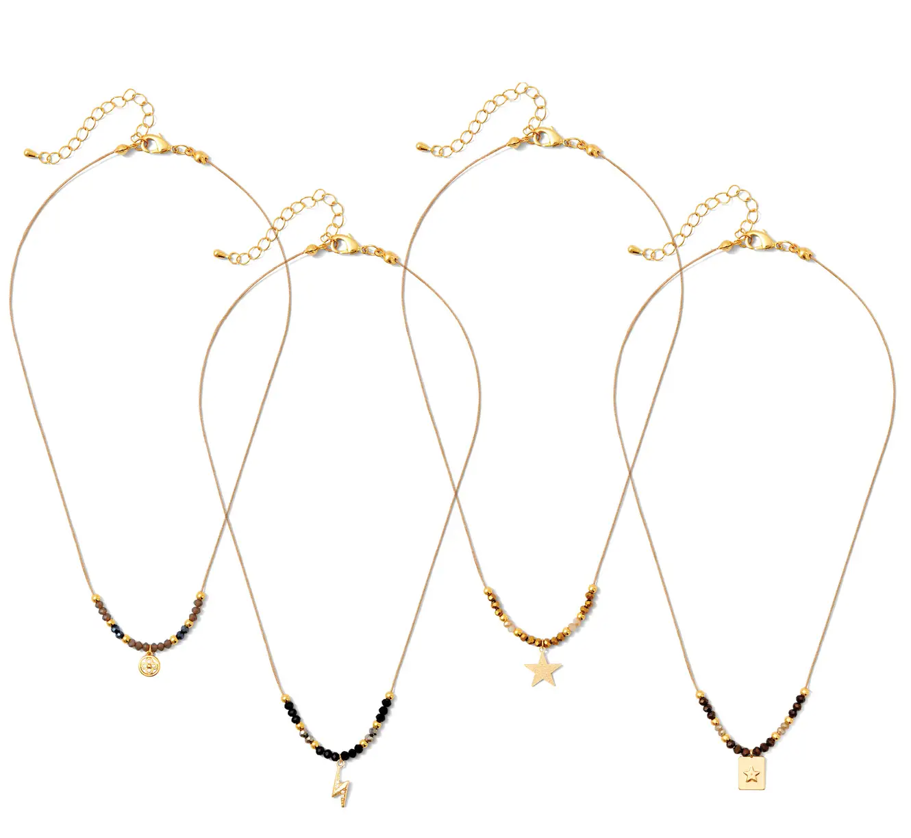Set/8 Beaded Charm Necklaces