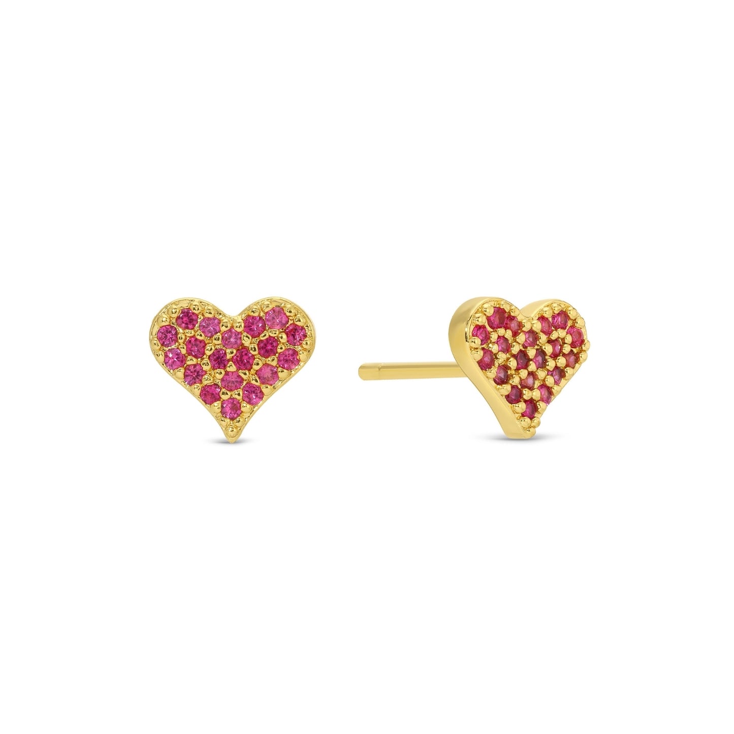 Pink Pavé Heart Velvet Stud Gift Set