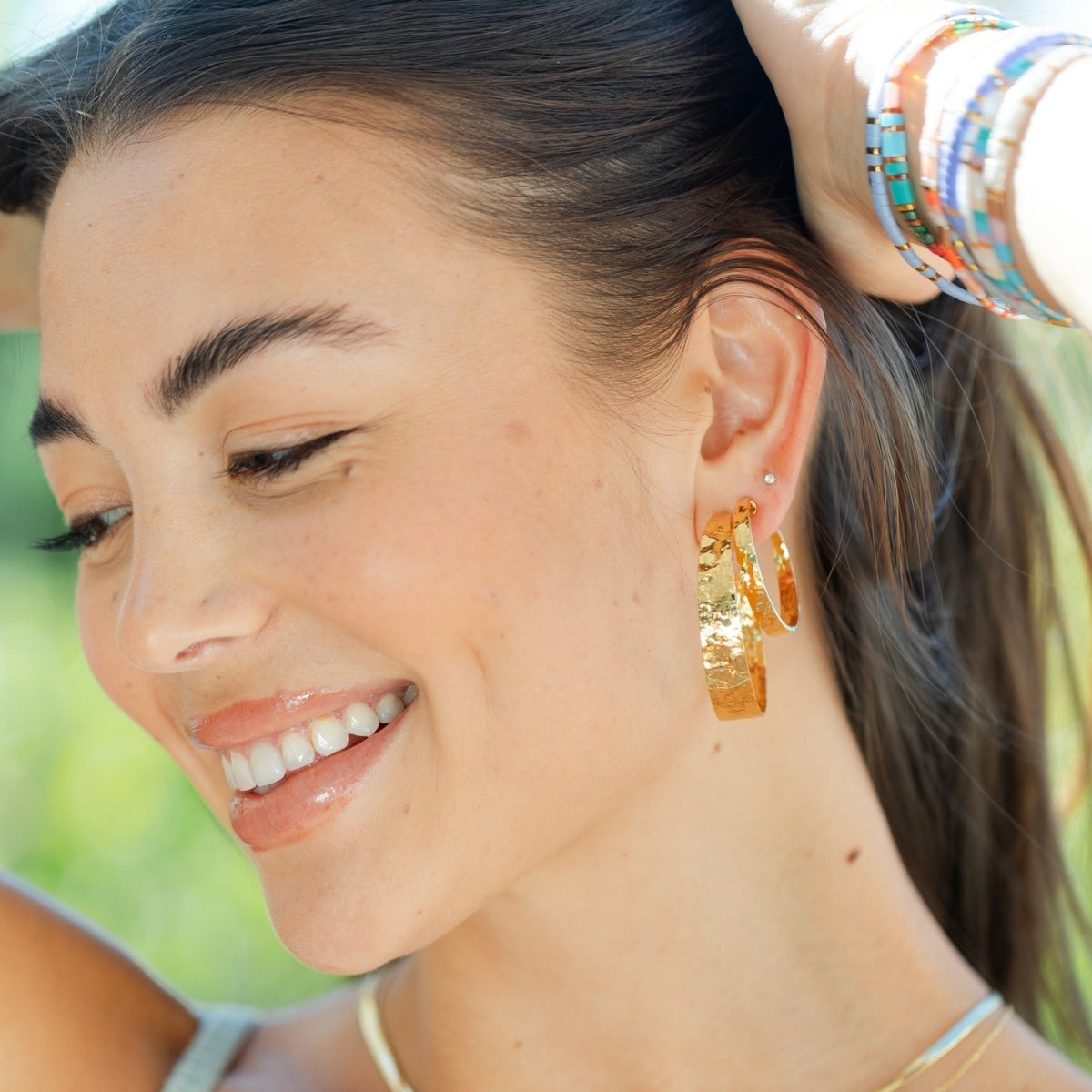 Wide Gilded Hoops