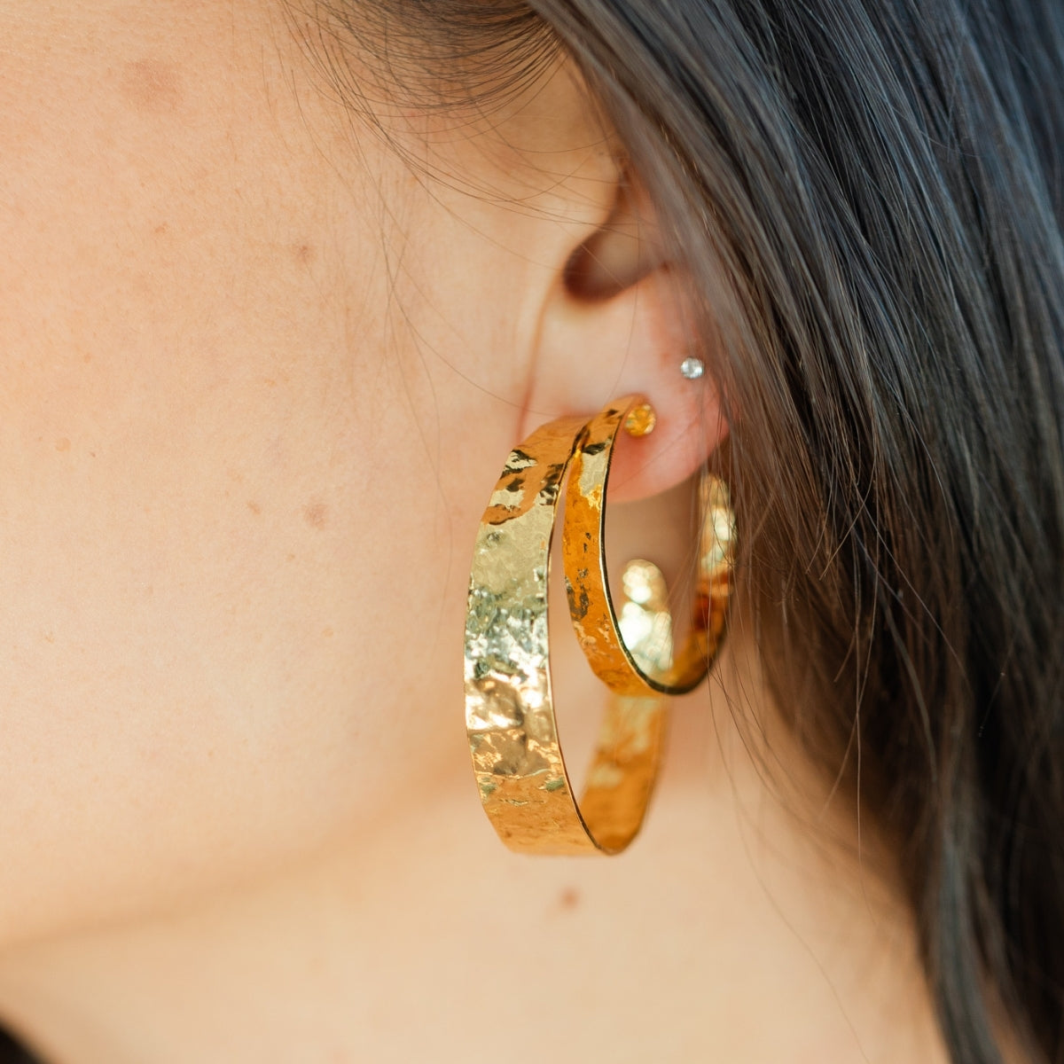 Wide Gilded Hoops