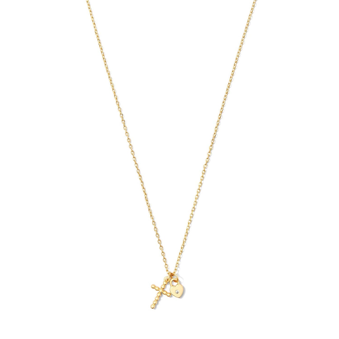 Cross and Heart Pendant Necklace