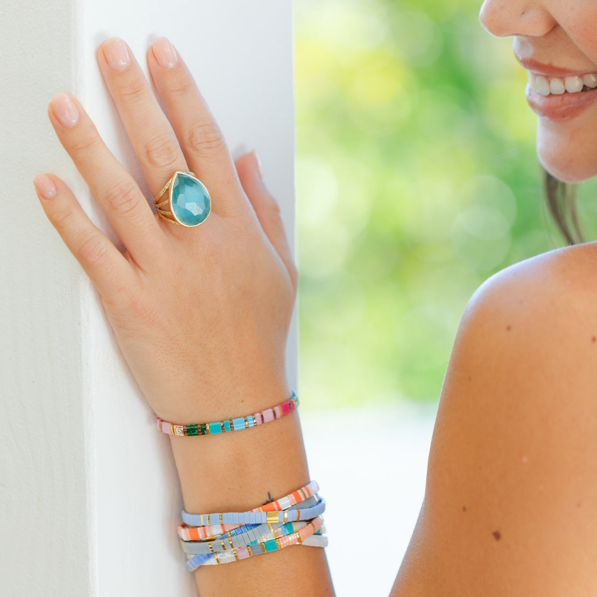 Boss Babe Stone Teardrop Ring