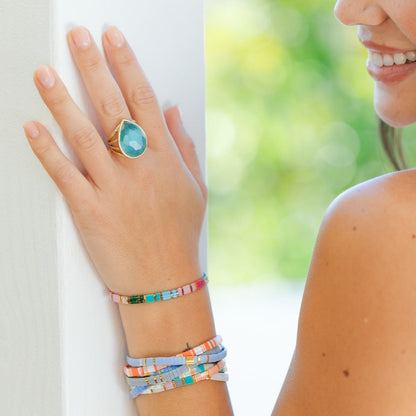 Boss Babe Stone Teardrop Ring