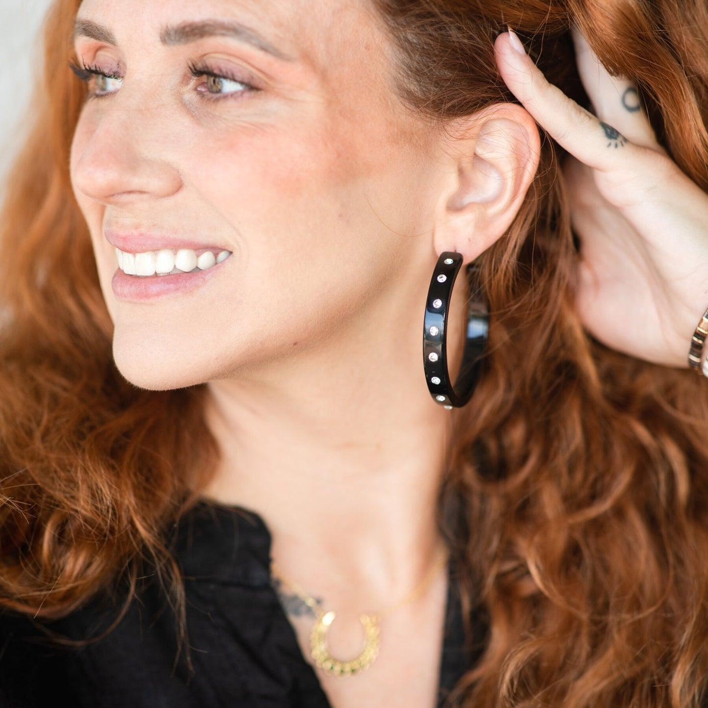 Be Confident, Large Rhinestone Hoops