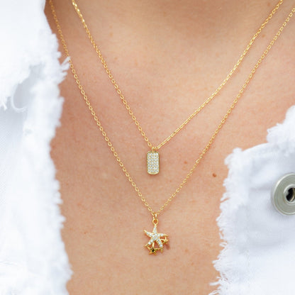 Double Layer Starfish Necklace