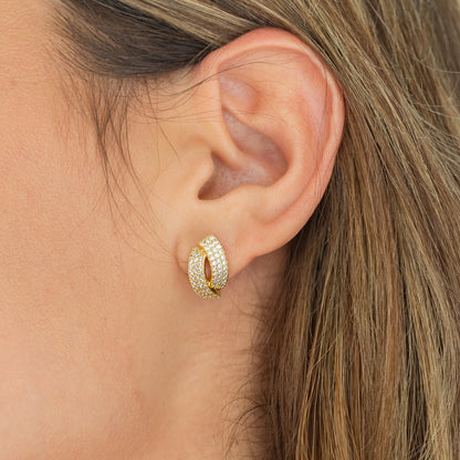 Curved Pave Bar Studs