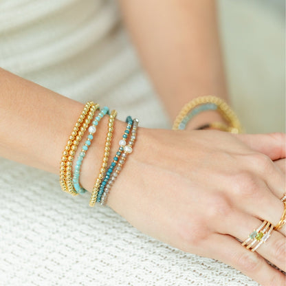 Beaded Duo Pearl Bracelet Set
