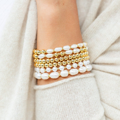 Oblong Pearl Stretch Bracelet