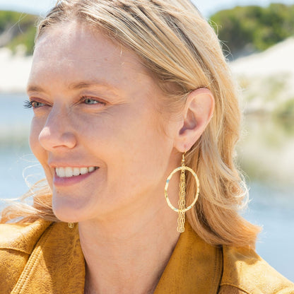 Gilded Earrings with Link Chain Accent
