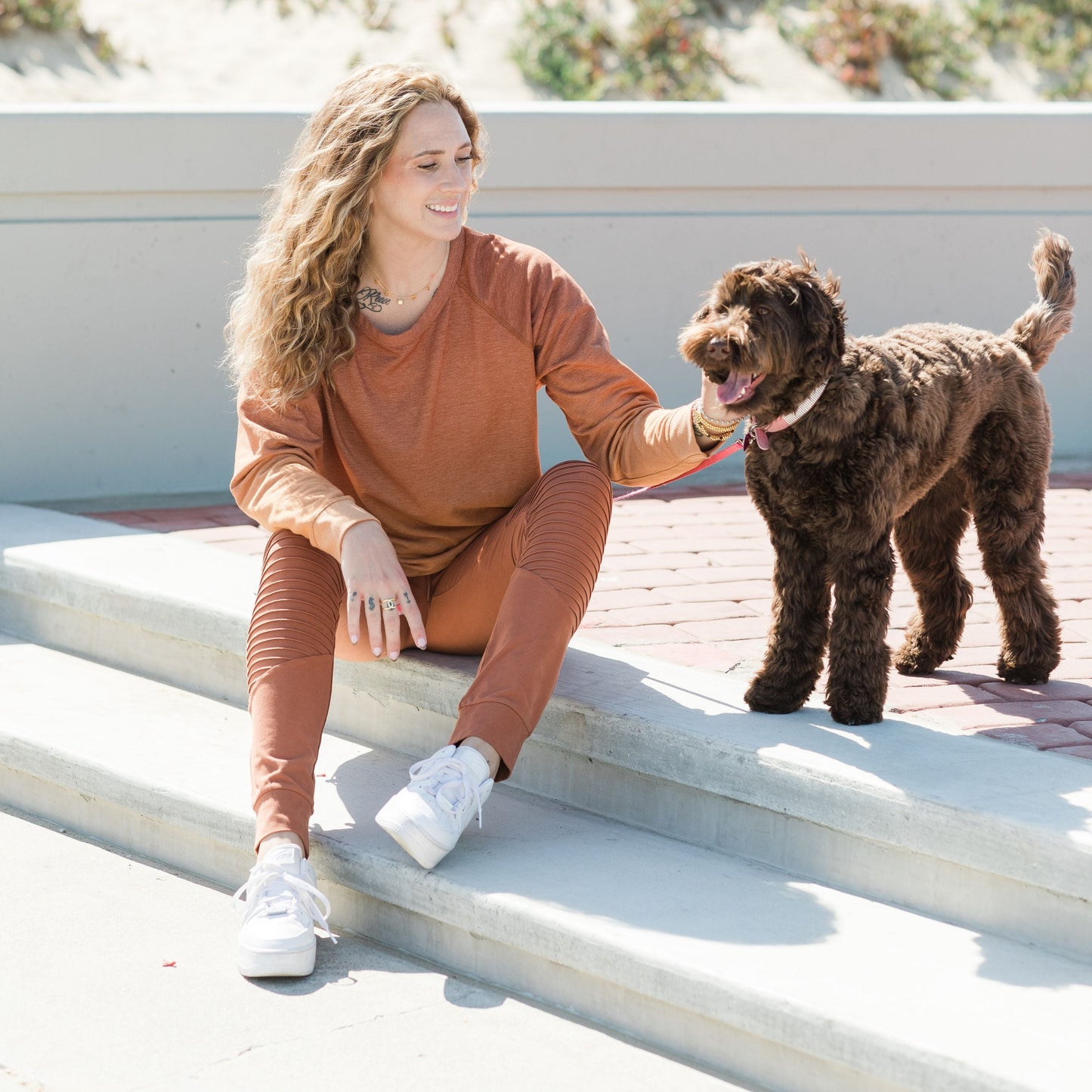 Carly Ombre Sweatshirt, Terra Cotta