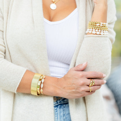 Interwoven Mesh Vibe Cuff Bracelet