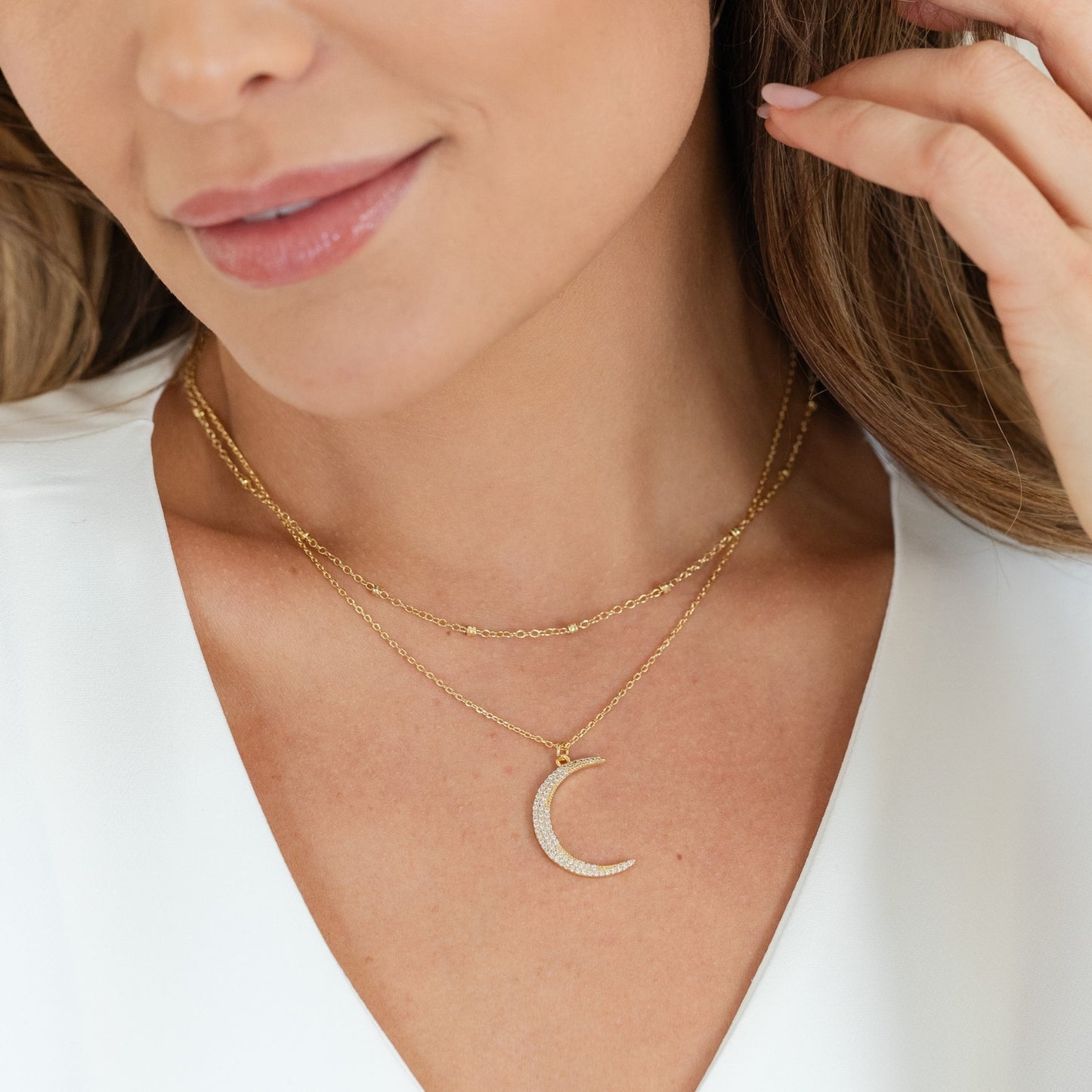 Layered Moon Necklace
