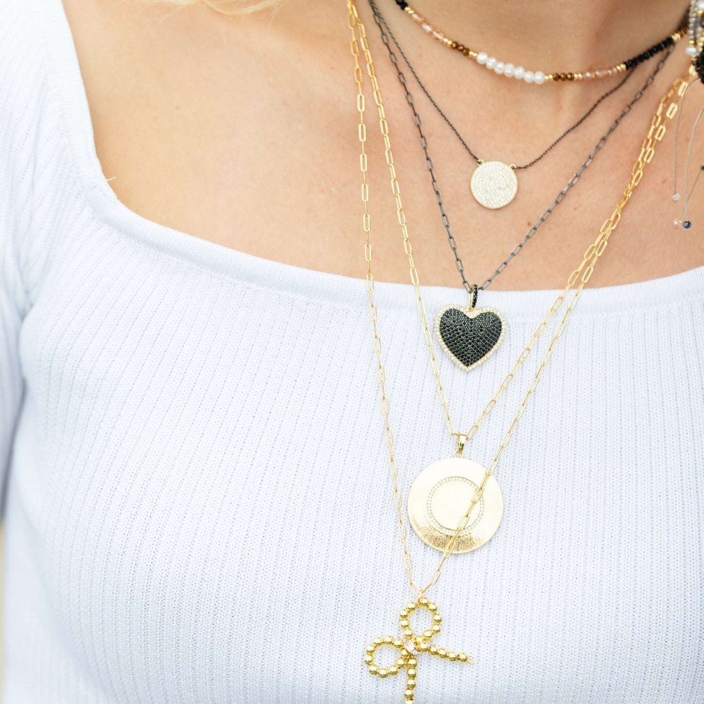 Long Beaded Bow Necklace