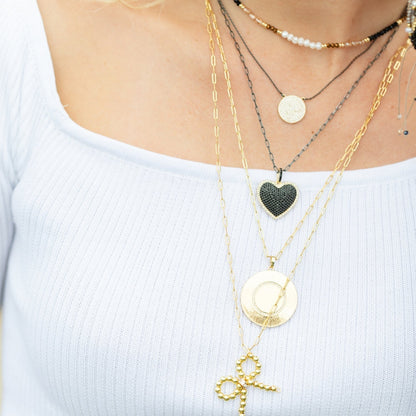 Long Beaded Bow Necklace