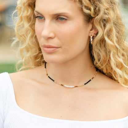 Sparkle and Shine Pearl Accented Collar Necklace