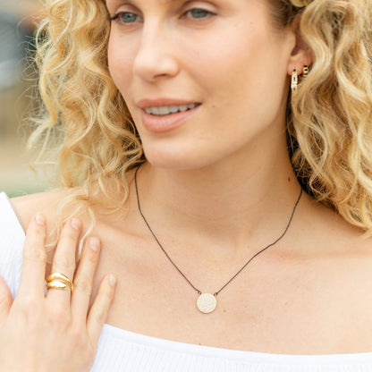 Two-tone Pave Circle Necklace