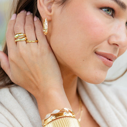 Petite CZ Oblong Latchback Earrings