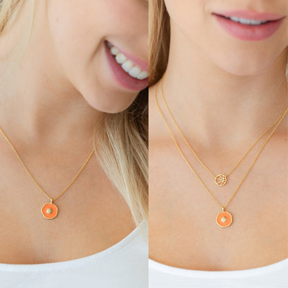 Swish! Basketball Pendant Necklace