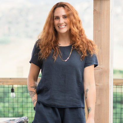 Linen T-Shirt Style Top