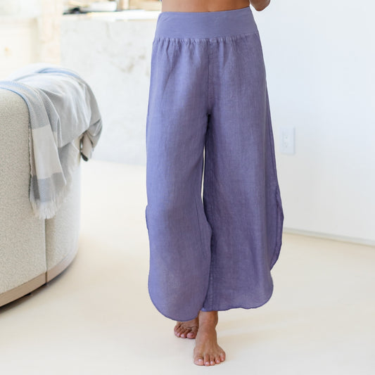 Linen Side Slit Pants