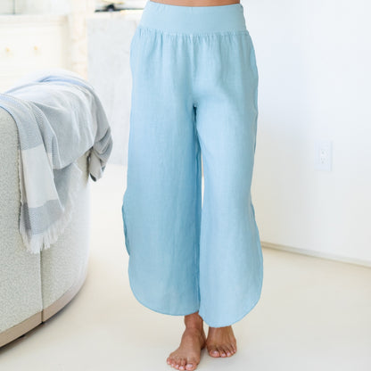 Linen Side Slit Pants