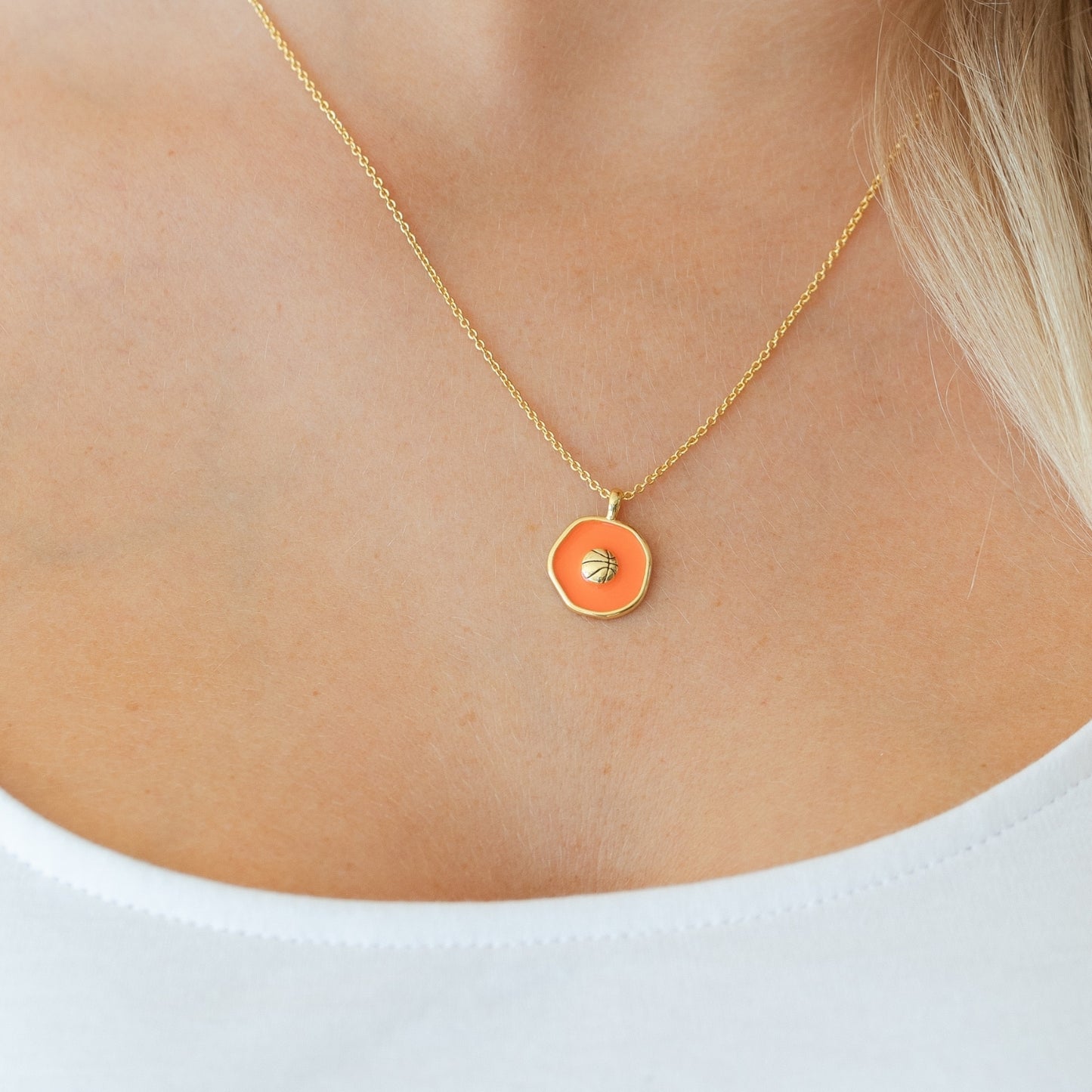Swish! Basketball Pendant Necklace