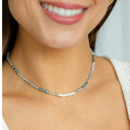 Sparkle and Shine Pearl Accented Collar Necklace