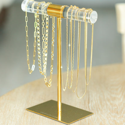 Branded Clear and Gold Display Bar