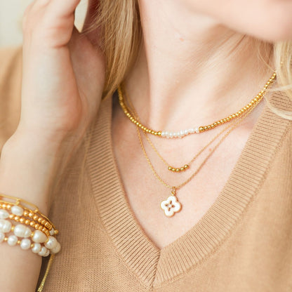 Simple Layered Quatrefoil Necklace