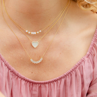 Baguette Curve Pendant Neckace