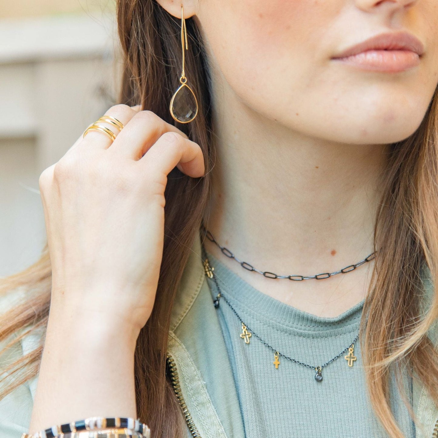 Delicate Cross 2-Tone Necklace