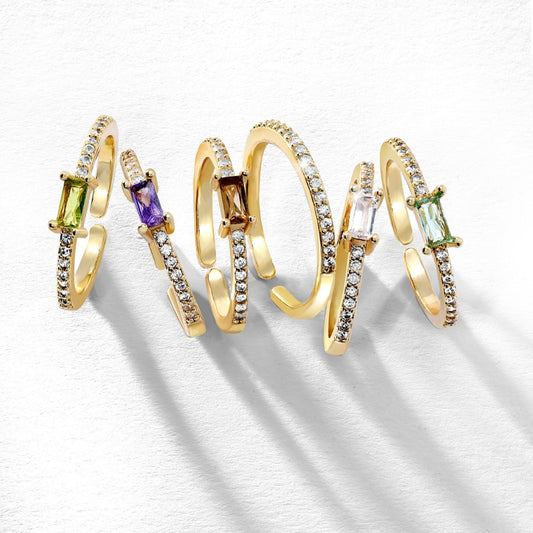 Just a Touch of Color Pave Adjustable Ring