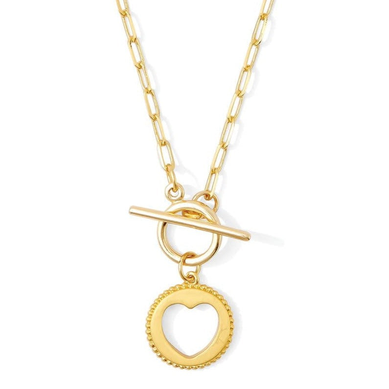 Heart Paperclip Toggle Necklace