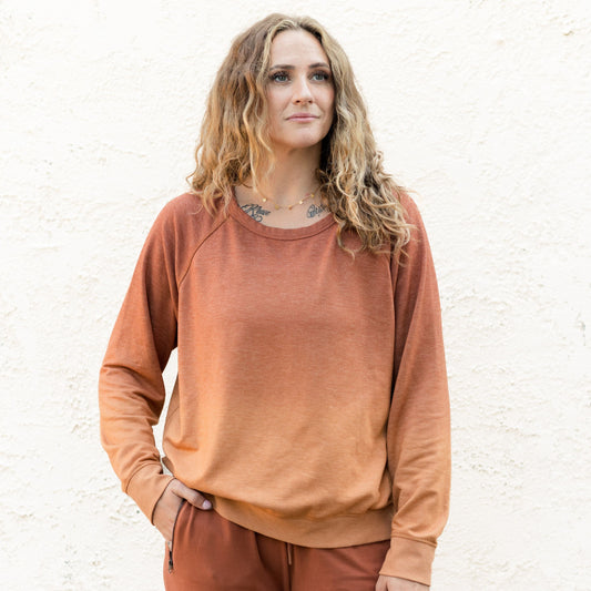 Carly Ombre Sweatshirt, Terra Cotta