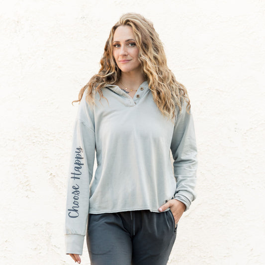 CHOOSE HAPPY Hooded Sweatshirt, XL
