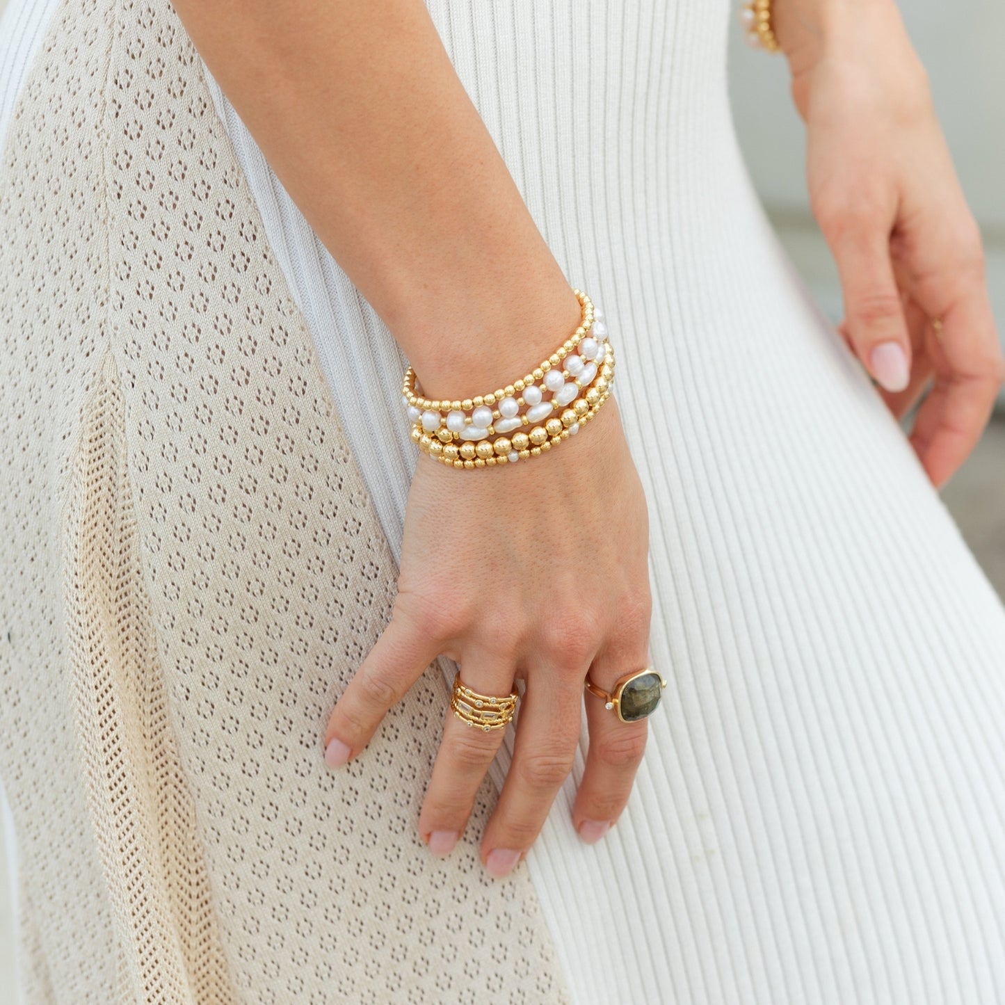 Pearls Please! Pearl and Bead Stretch Bracelet