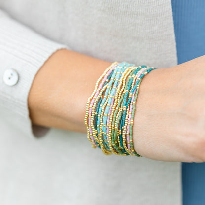 Set/12 miyuki delica stretch bracelets
