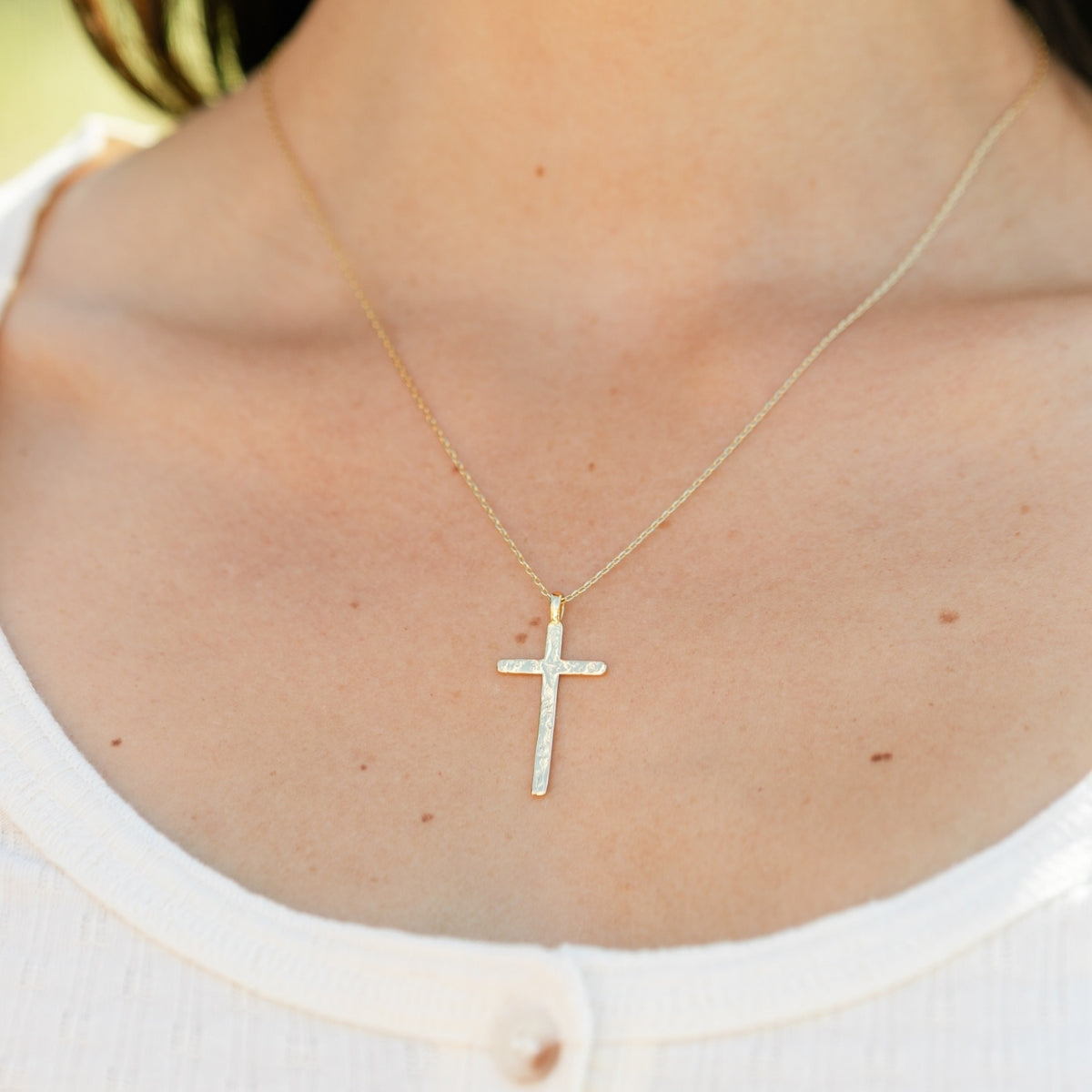 Gilded Cross Pendant Necklace