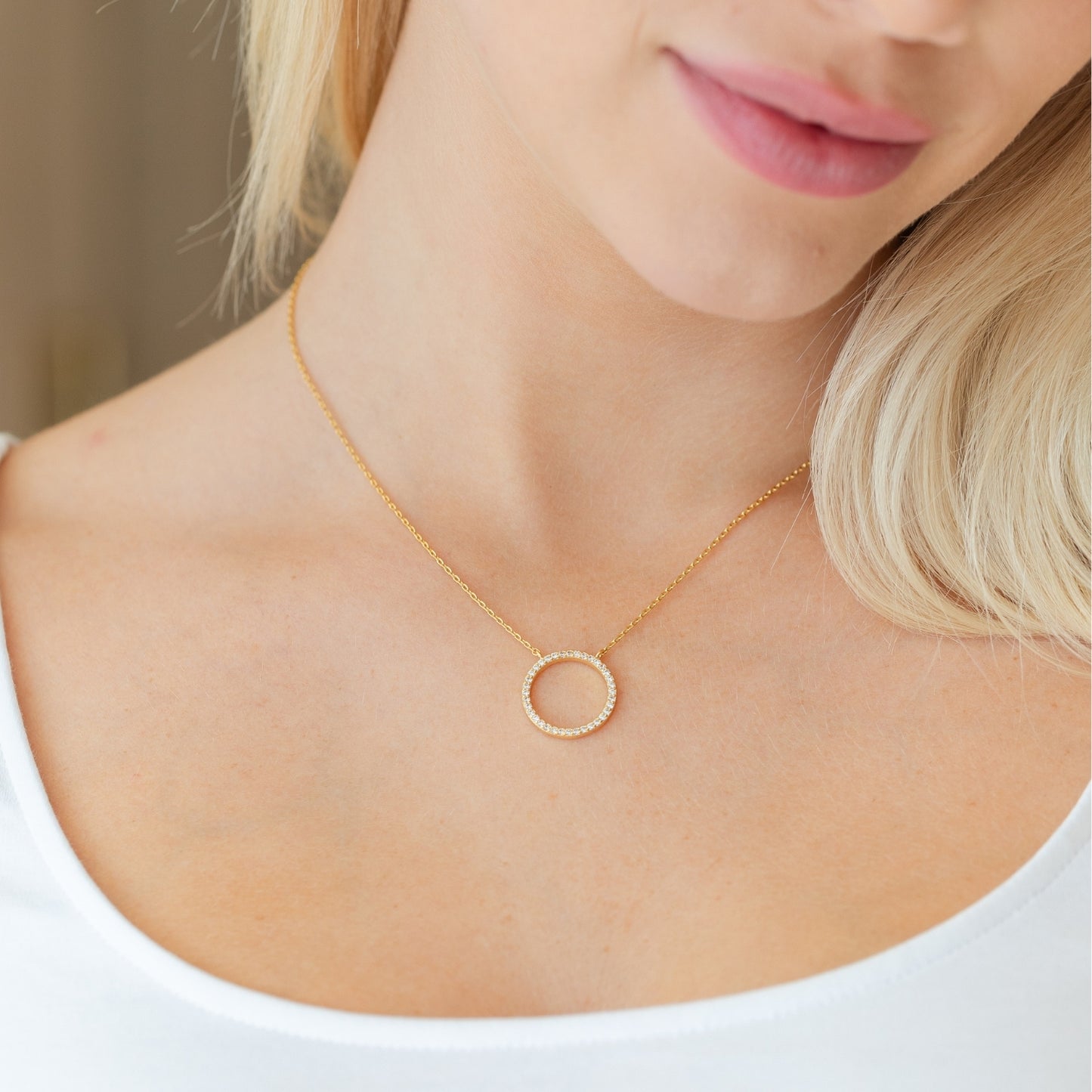 Open Pave Circle Pendant